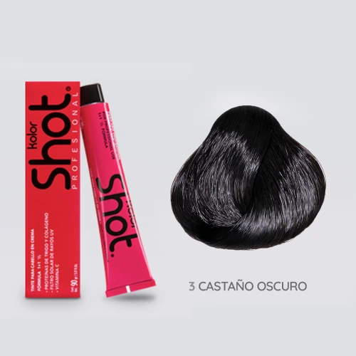 Tinte  Castaño oscuro  3 sin amoníaco (90 gr)