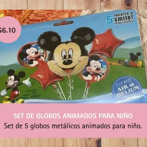 Set de globos animados para niños