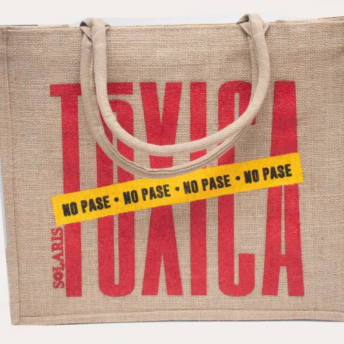 Bolsa de yute con zipper 