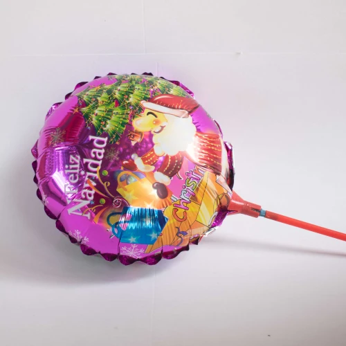 Globo de feliz Navidad pequeño con soporte 